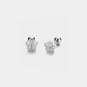 Tiny Small Flower Screw Back Stud Earrings - Perimade & Co.
