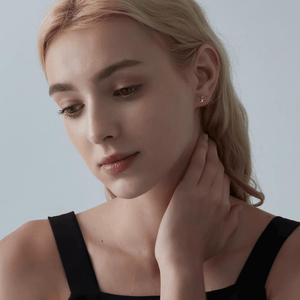 Tiny Small Gold Heart Ribbon Stud Earrings - Perimade & Co.