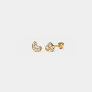 Tiny Small Heart Screw Back Stud Earrings - Perimade & Co.