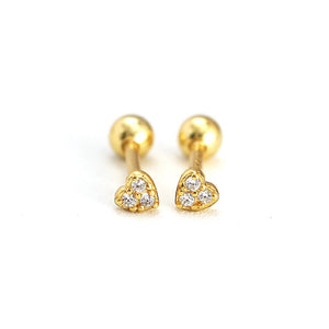 Tiny Small Heart Screw Back Stud Earrings - Perimade & Co.