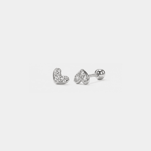 Tiny Small Heart Screw Back Stud Earrings - Perimade & Co.