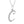 Silver necklace with a 'C' shaped pendant on a white background