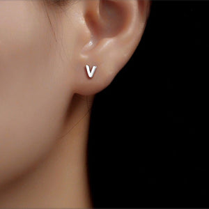 Tiny Small Initial Letter Stud Earrings - Perimade & Co.