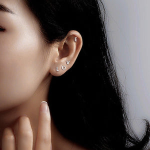 Tiny Small Initial Letter Stud Earrings - Perimade & Co.