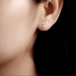 Tiny Small Initial Letter Stud Earrings - Perimade & Co.