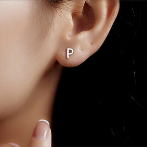Tiny Small Initial Letter Stud Earrings - Perimade & Co.