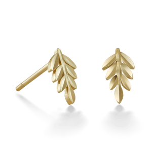Tiny Small Leaf Cartilage Stud Earrings - Perimade & Co.