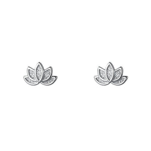 Tiny Small Lotus Flower Stud Earrings - Perimade & Co.