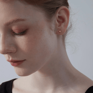Tiny Small Pink Rose Quartz Stud Earrings - Perimade & Co.