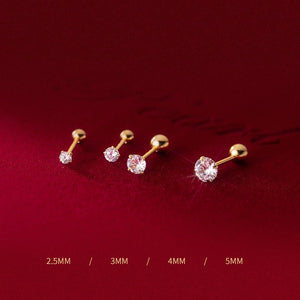 Tiny Small Silver Screw Back Stud Earrings - Perimade & Co.