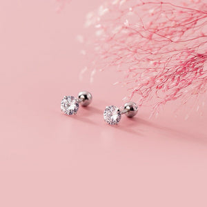 Tiny Small Silver Screw Back Stud Earrings - Perimade & Co.