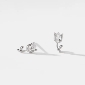Tiny Small Tulip Flower Stud Earrings - Perimade & Co.