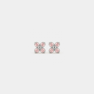 Tiny Soft Pink Flower Cluster Stud Earrings - Perimade & Co.