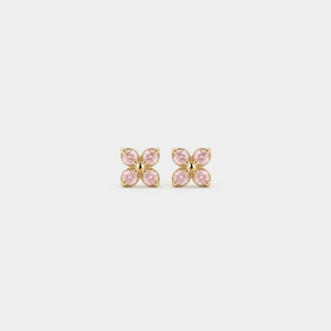 Tiny Soft Pink Flower Cluster Stud Earrings - Perimade & Co.