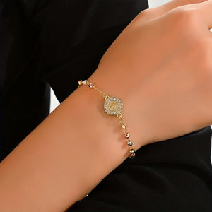 Tri Color Virgin Mary Cross Rosary Bracelet - Perimade & Co.