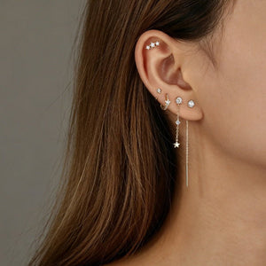 Triple Graduated Star Cartilage Stud Earrings - Perimade & Co.