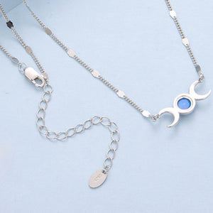 Triple Moon Opal Textured Pendant Necklace - Perimade & Co.