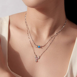 Triple Moon Opal Textured Pendant Necklace - Perimade & Co.