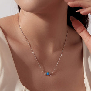Triple Moon Opal Textured Pendant Necklace - Perimade & Co.