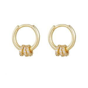 Triple Ring Small Huggie Hoop Earrings - Perimade & Co.