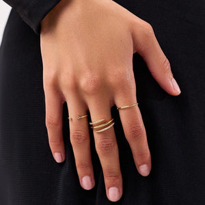Triple Row Spiral Pave CZ Wrap Stacking Ring - Perimade & Co.