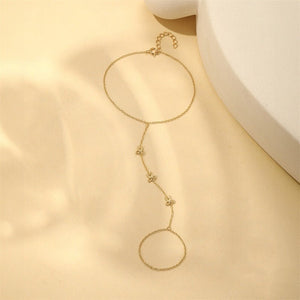 Triple Tiny Bow Knot Hand Chain Ring Bracelet - Perimade & Co.
