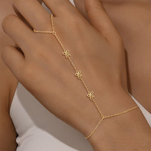 Triple Tiny Bow Knot Hand Chain Ring Bracelet - Perimade & Co.