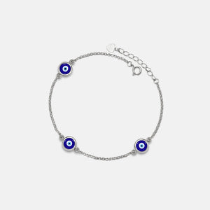 Triple Turkish Evil Eye Station Bracelet - Perimade & Co.