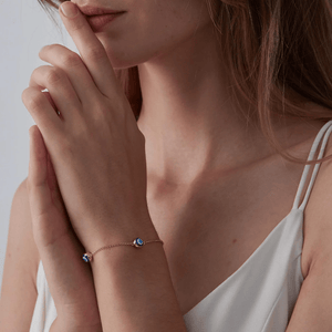 Triple Turkish Evil Eye Station Bracelet - Perimade & Co.
