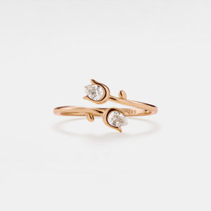 Tulip Flower Stacking Bypass Wrap Ring - Perimade & Co.