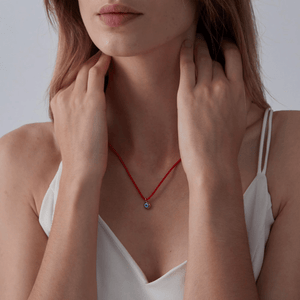 Turkish Evil Eye Charm Red Rope Necklace - Perimade & Co.