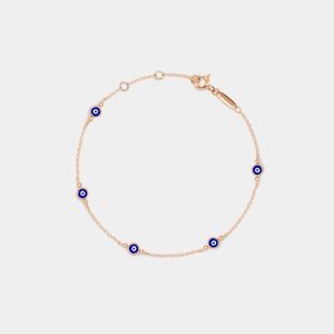 Turkish Evil Eye Nazar Charm Station Bracelet - Perimade & Co.