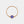 Rose gold chain ring with a blue evil eye charm on a white background