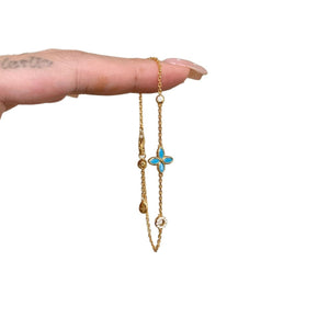 Turquoise Four Leaf Clover Stacking Bracelet - Perimade & Co.