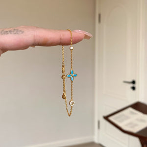 Turquoise Four Leaf Clover Stacking Bracelet - Perimade & Co.