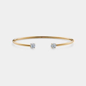 Twin Moissanite Open Cuff Bangle Bracelet - Perimade & Co.