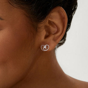 Twist Loops CZ Heart Stud Earrings - Perimade & Co.