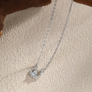 Twisted Horseshoe Teardrop Charm Necklace - Perimade & Co.