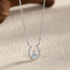 Twisted Horseshoe Teardrop Charm Necklace - Perimade & Co.