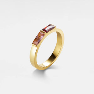 Two Custom Birthstone Wedding Band Ring - Perimade & Co.