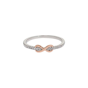 Two Tone Infinity Pink CZ Promise Band Ring - Perimade & Co.