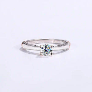 Two-Tone Pavé Moissanite Engagement Ring - Perimade & Co.