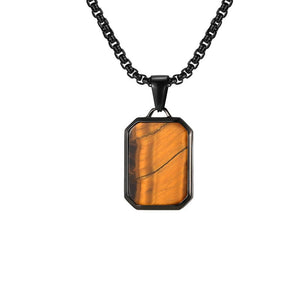 Vintage Bezel Gemstone Tag Charm Necklace - Perimade & Co.