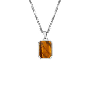 Vintage Bezel Gemstone Tag Charm Necklace - Perimade & Co.