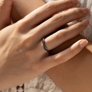 Vintage Blue CZ Intertwined Infinity Band Ring - Perimade & Co.