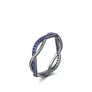 Vintage Blue CZ Intertwined Infinity Band Ring - Perimade & Co.