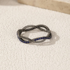 Vintage Blue CZ Intertwined Infinity Band Ring - Perimade & Co.