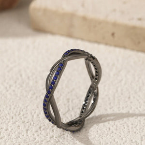 Vintage Blue CZ Intertwined Infinity Band Ring - Perimade & Co.
