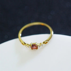 Vintage Garnet Thin Band Stacking Ring - Perimade & Co.