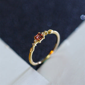 Vintage Garnet Thin Band Stacking Ring - Perimade & Co.